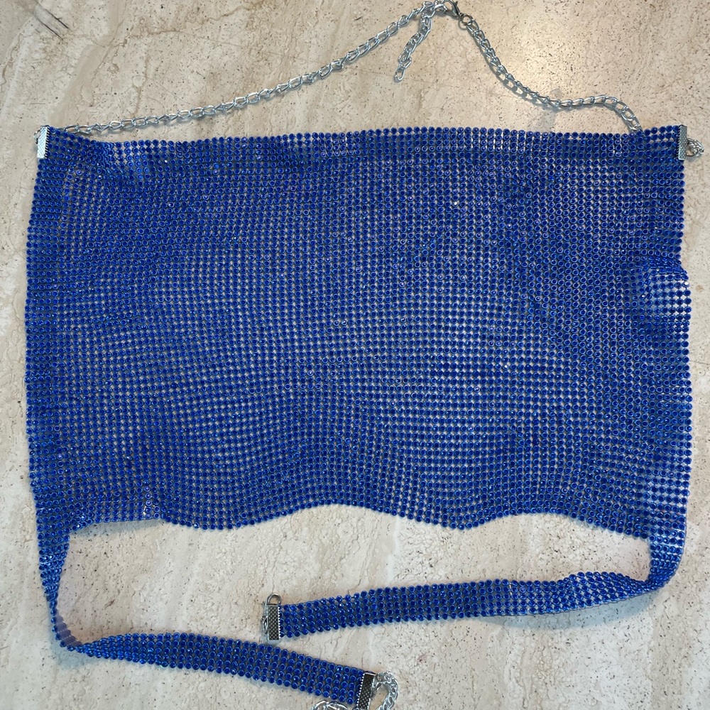 Blue Sparkly Bra Top